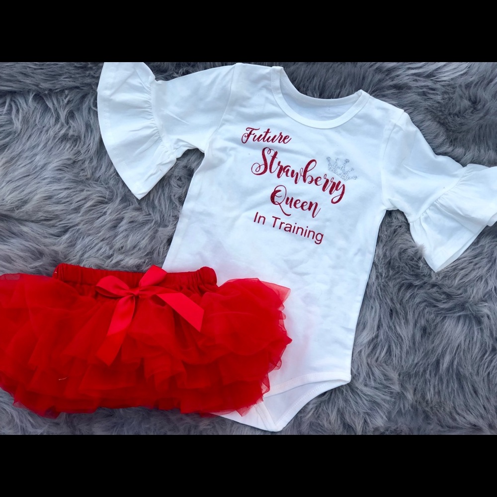 Girls Strawberry TuTu Set/Fl Strawberry Festival